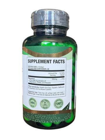 Magnesium Citrate Soft-Gels - 60 Capsules -  500Mg