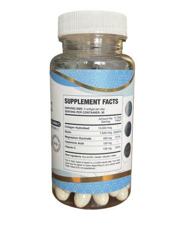 Super Collagen - 15,000MCG - Biotina/ Acido Hyaluronico / Vitamina C / 90 Softgels Capsulas