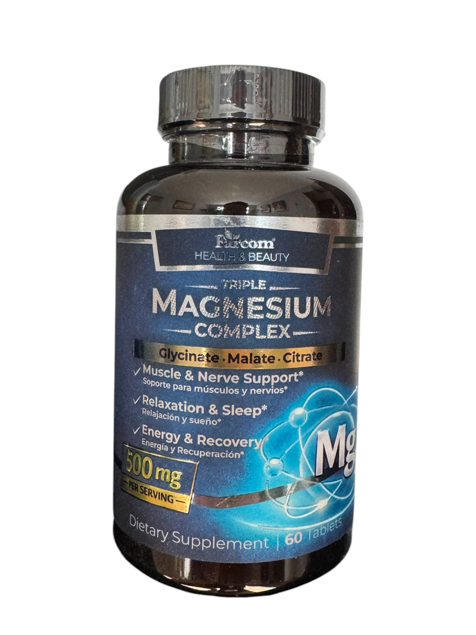 Triple Magnesium Complex - Glycinate - Malate - Citrate - 60 Tablets / 500 mg