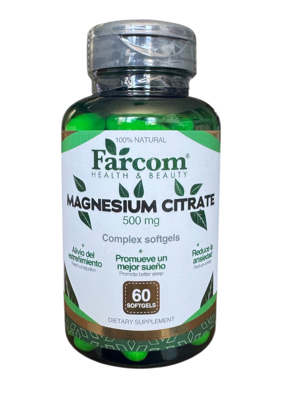 Magnesium Citrate Soft-Gels - 60 Capsules -  500Mg