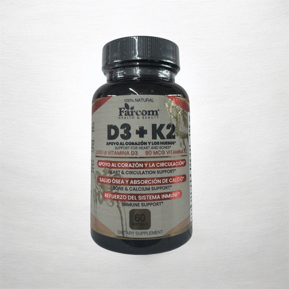 Vitamin D3 + K2 - 2000 IU - 60 Softgels
