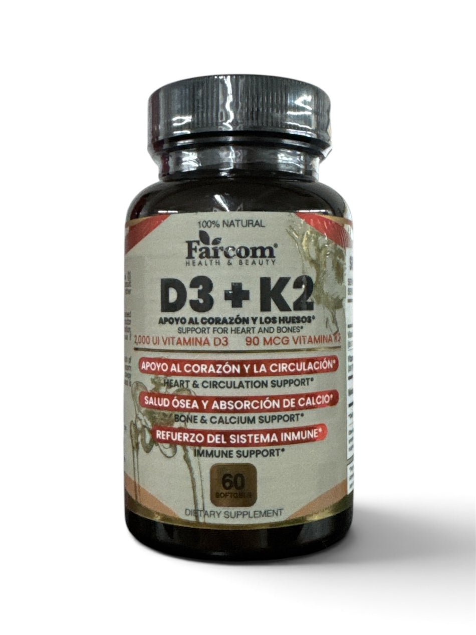 Vitamin D3 + K2 - 2000 IU - 60 Softgels