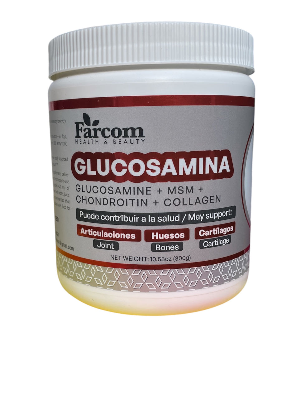 Farcom- Glucosamine + MSM+ Chondroitin + Collagen - Powder / 10.58 Oz